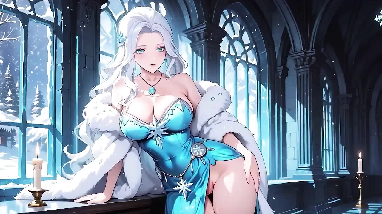 Silver-haired Ice Mage in a Crystal Hall! Casting Magic While Looking Effortlessly Cold, yet Her Lips Are Trembling