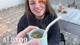 My Friend Was Horny and Wanted to Suck Me Off on the Terrace | Creampie | Ft. Albx09