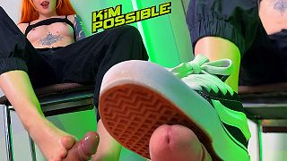 Kim Possible caught villain with her little feet