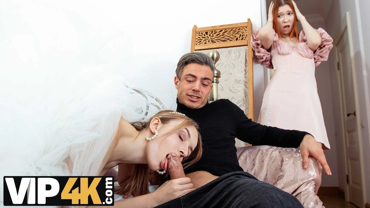 BRIDE4K. Pre-wedding threesome with Polly Yangs went in both holes