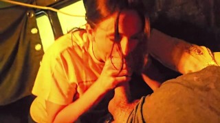 delilah gives good luck blowjobs at casino swallowing 2 hot loads