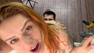 Camila Vegas - Naughty redhead fucking in the neighborhood front window