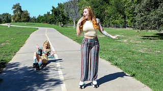 She Has More Experience at Skating, But She Also Knows More About Licking Pussy