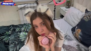 Slutty cat girl tasted master’s dick and gave her pussy
