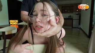 Hot student gets a hard fuck in her pink pussy