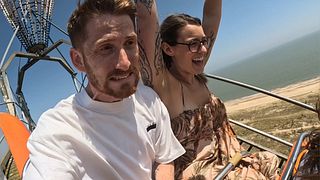 Day out at the funfair. Tits exposed on ride/accidental public nip slip