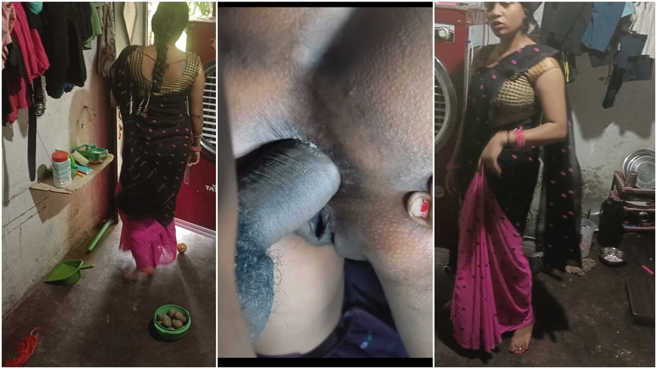 When her husband went to the bathroom in the kitchen, sister-in-law was alone, then sister-in-law's ass pussy fucked in the dog style of the land chusa.