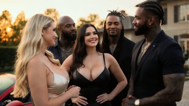 Interracial BBC Gangbang With Two Cougar Milf (AI Generated)