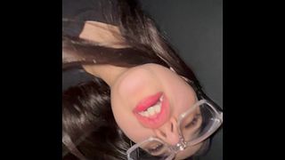 Petite Pale Latina with glasses getting fucked