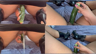 p2 Asmar vaginal sound, masturbation with cucumber