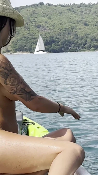 Naughty Monika Fox Masturbates And Squirts On A Kayak In The Sea | Clip 1