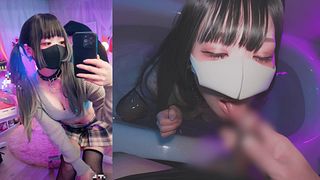 I got super with my period, so I wore naughty clothes and danced TikT〇k seduced and then enjoyed ♡ the to my heart's content in the bath