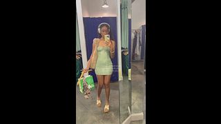 Ebony Slut Rhiley Has Fun In Changing Room - Public