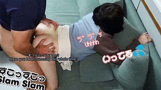 A married woman who can't move after being creampied twice in a row before lunch