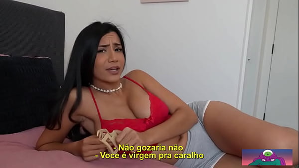 Meia irm&atilde; desafia o meio irm&atilde;o a gozar - Legendado PT-BR (Se voce tiver algum v&iacute;deo espec&iacute;fico ou alguma atriz que voce queira ver legendado, deixe nos coment&aacute;rios)
