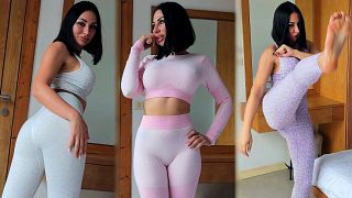 TRYING ON All My SPORT OUTFITS — Tops, Leggings and Jumpsuits. SFW Video