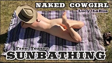 "Naked Cowgirl Sunbathing"