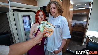 NastyClub - Redhead Babe Cherry Crush Cheating on Jealous Boyfriend for Quick Cash!