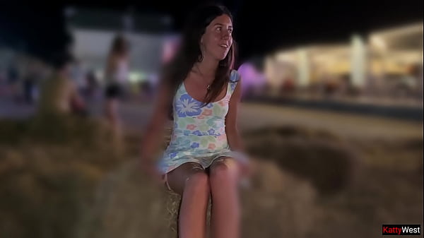 Shameless girl took off her panties in public