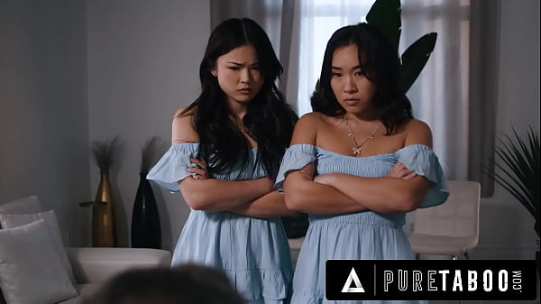 PURE TABOO Asian Stepsisters Lulu Chu &amp; Kimmy Kimm Fulfill Their Stepdad's Doppelganger Fantasy