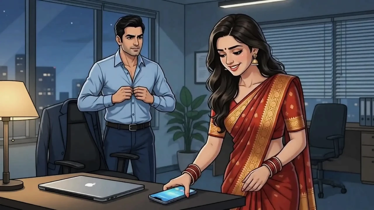 Indian secretary marries hardcore Dia in the night office promotion animation