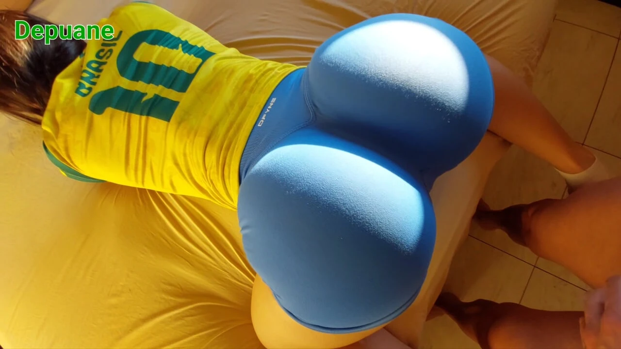 World Cup POV - Big ass neighbor gets intense Doggystyle grinding and messy cum on ass