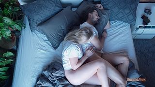 Morning passion - from soft kisses to a deep creampie in a warm hug