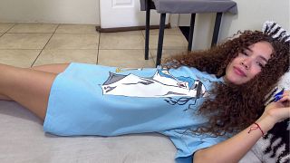 Latina STEPSISTER forgot to wear panties to bed - Alejaandalejo