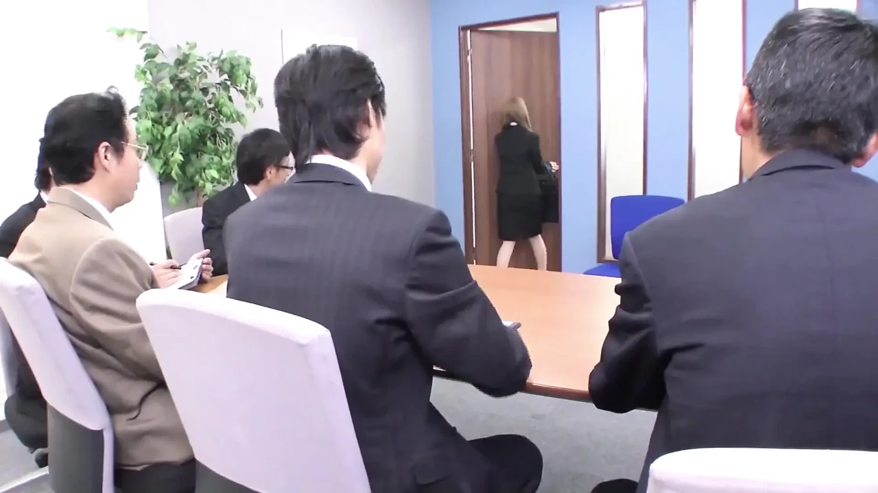 Horny Japanese Office Lady Gangbanged Hard by Multiple Suited Men