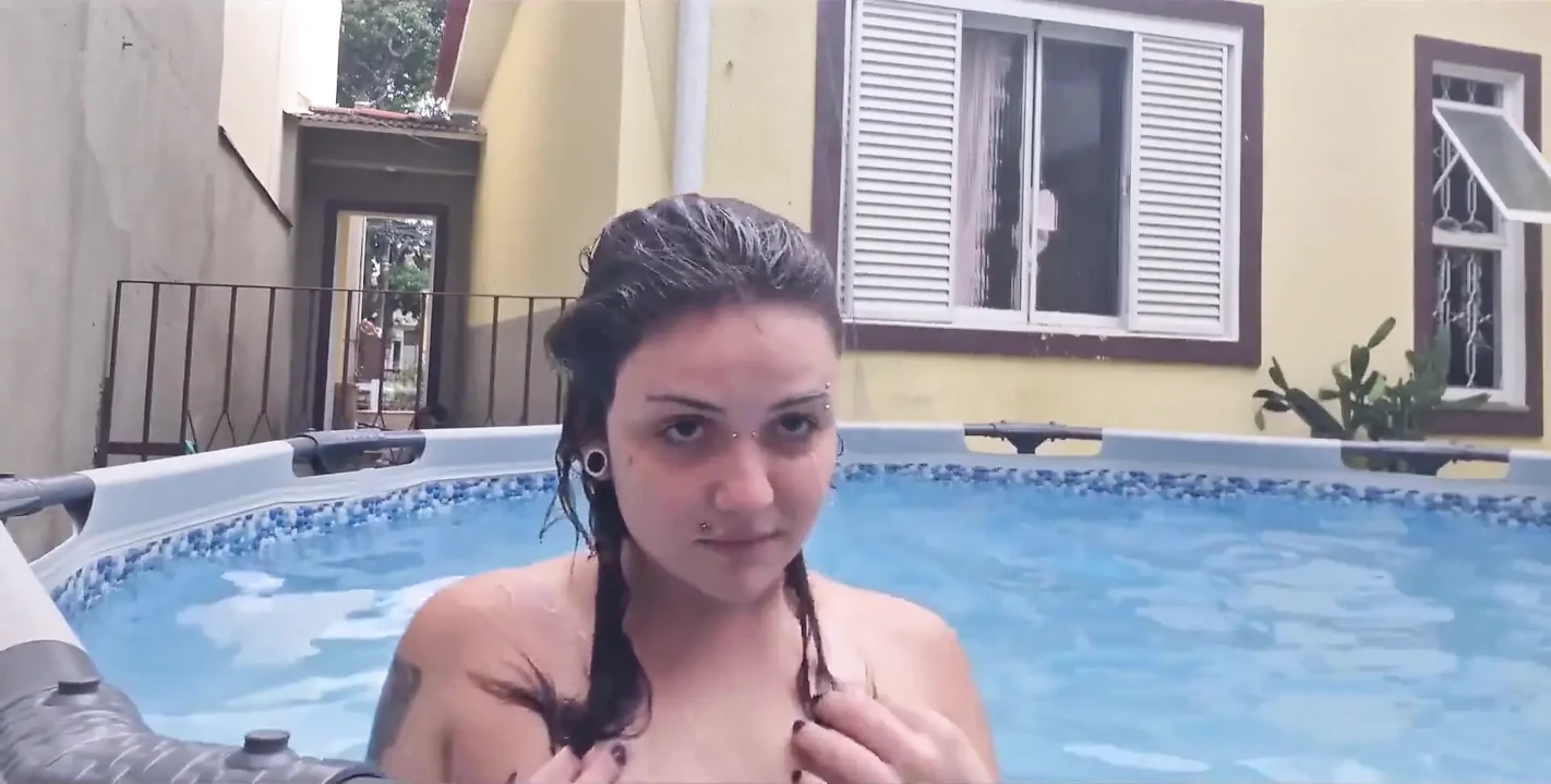 Your Naked Neighbor Showing off in the Pool.