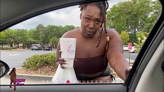 Thick Ebony Pounded In Car