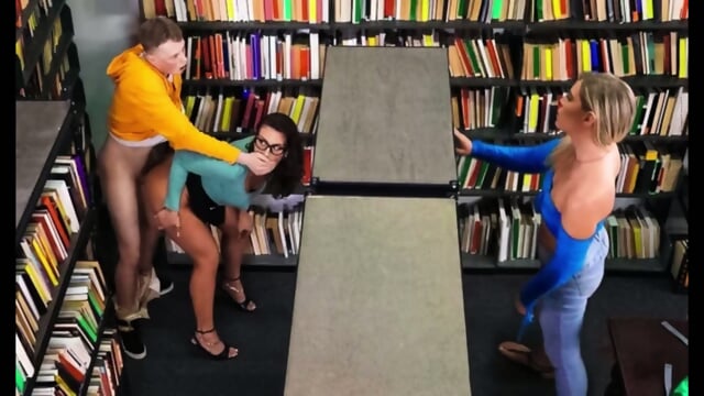 A Brunette With Glasses Gave A Cap To A Student In The Library - Mandy Waters