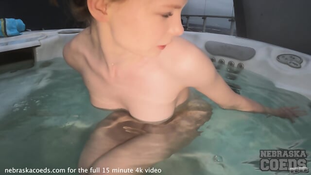 Skinny Hot Teen Underwater Jacuzzi On A Snowy Day