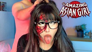 Japanese StepSis Became Spider-Girl... Hard Fuck Makes Her Human Again?