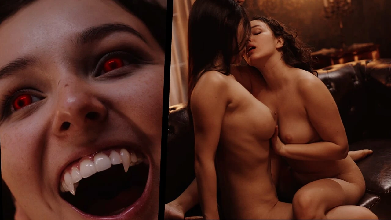 Nerdy Vampire Leana Lovings Bites Rikako Katayama - Asian Babe Transforms into Pussy Craving Lesbian