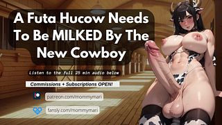 A Futa Hucow Needs To Be MILKED By The New Cowboy!