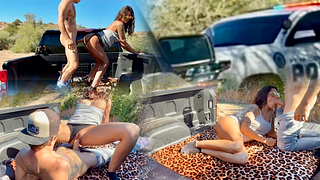 Caught By the Cops Fucking in the Truck Bed - Then Squirted So Fucking Much - Mav & Joey Lee