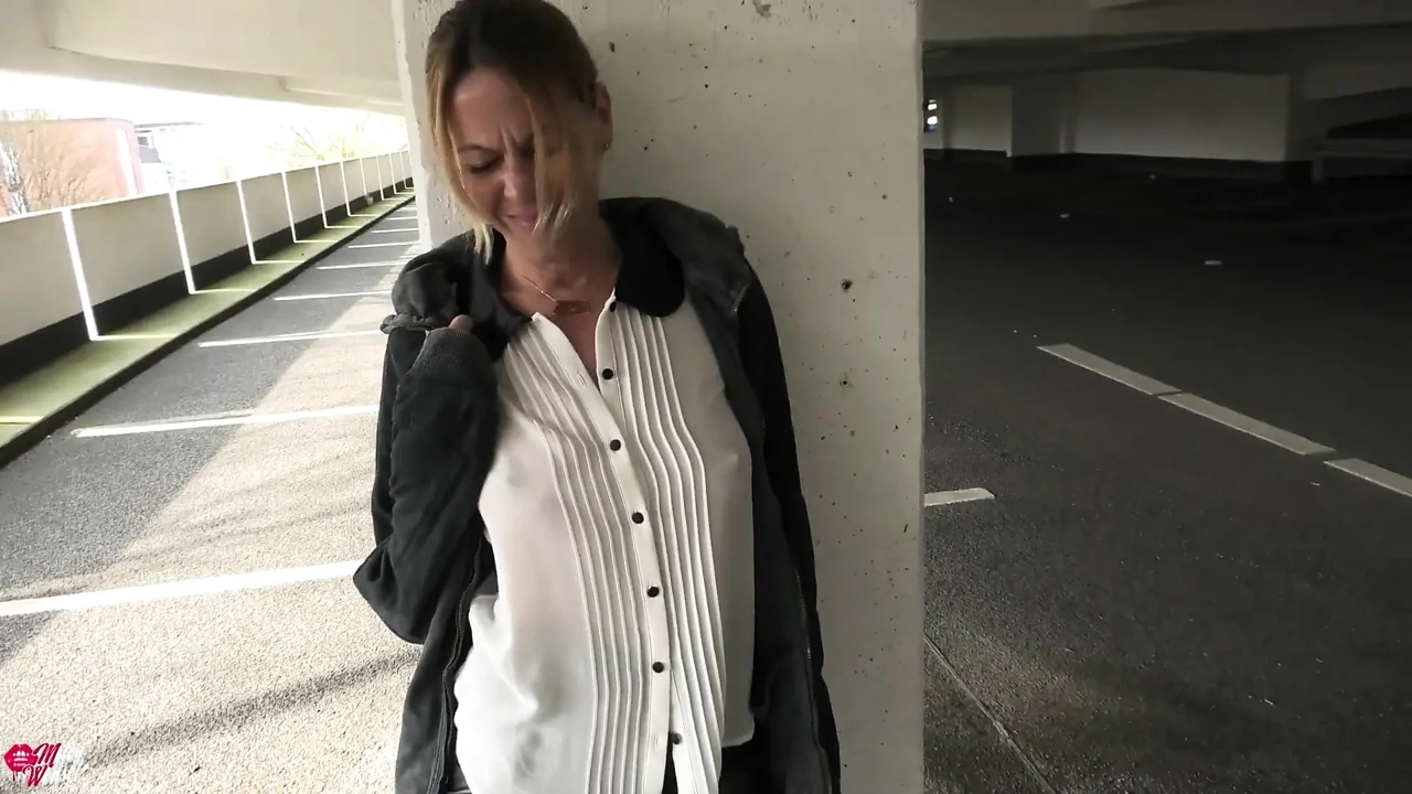 Horny Blonde German Slut Ordered to the Parking Garage and Fucked