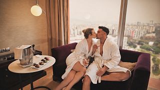 Romantic celebration turns into passionate sex
