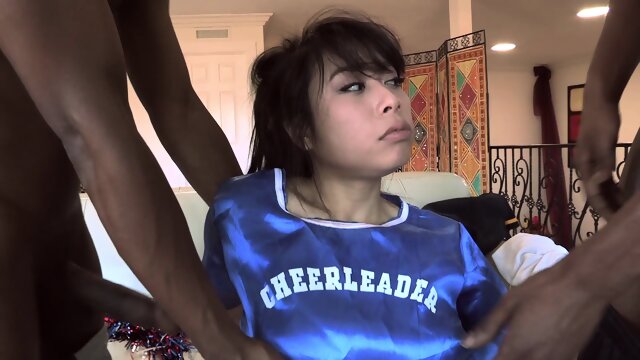 Two Basketball Players Bribed By Hot Cheerleader With Pussy - May Lee