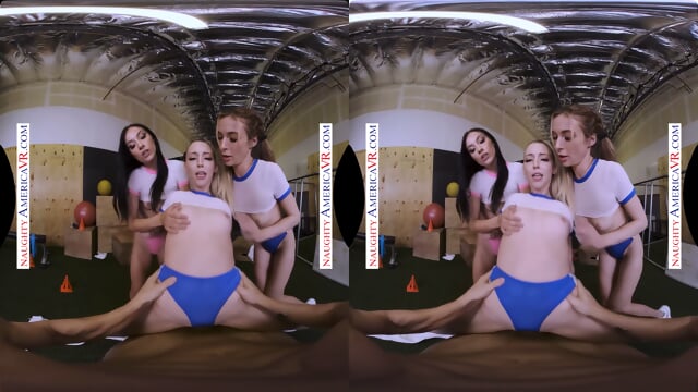 Gorgeous Babes Aiden Ashley, Jazmin Luv, And Lily Larimar Team Up To Treat Their Personal Trainer With Their Wet Pussies