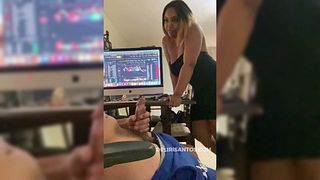 My Latina Step Sister Caught Me While Trading Crypto at My Desk.