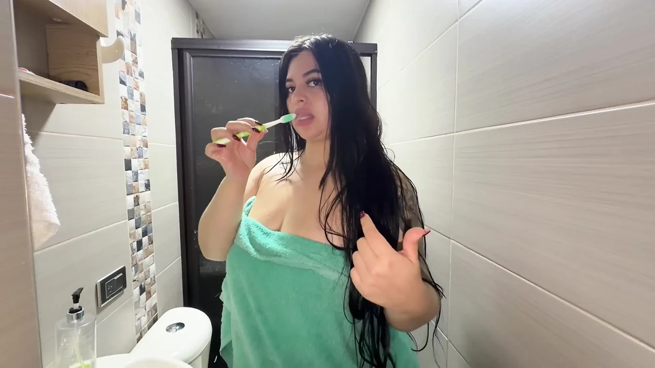 It all happened in the bathroom... My stepbrother fucked my tight ass in the bathroom
