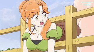 Alex got stuck in the fence on purpose and Steve fucked her! hentai (porn anime sex )4K 2026