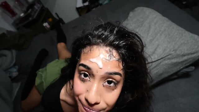 Nerd GF Gets A Rough Facial From BF Followed By Hard Fuck