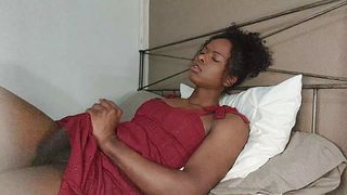 Cute Ebony Trans Girl Cums HARD