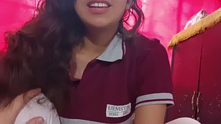 She calls her boyfriend and Ella!! Mexican schoolgirl giving herself a good ride