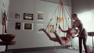 Cock-sucking, ass eating bondage puppet Rebel Rhyder used and spanked by Charlotte Sartre and Docc
