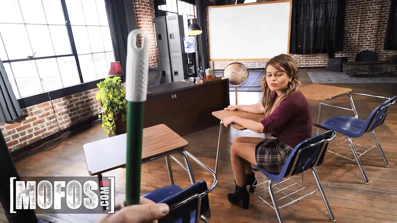 MOFOS - Destiny Cruz Sucks The School Janitor's Cock Before Taking His Load Deep In Her Shaved Pussy