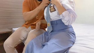 Siswi sma diboking ayah teman crot di mulut